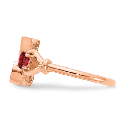 14K Rose Gold Letter Y with Birthstone Ring