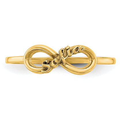 14K Yellow Gold Personalized Infinity Ring (Size 7 Only)