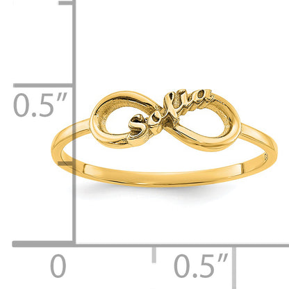 14K Yellow Gold Personalized Infinity Ring (Size 7 Only)