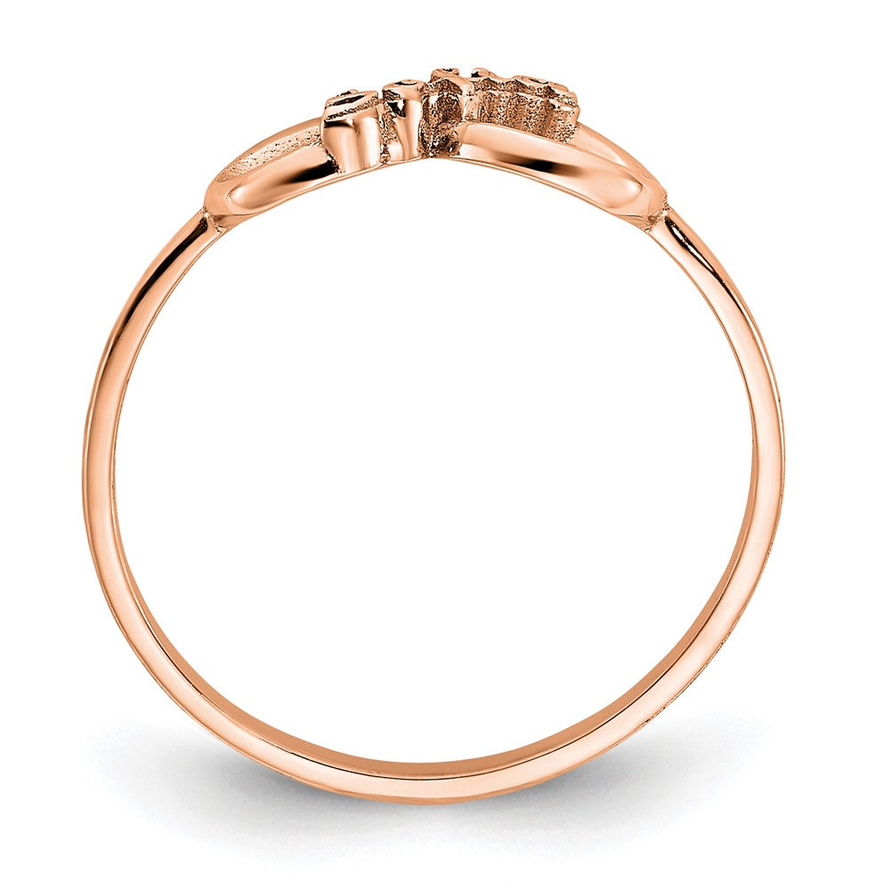 Rose Plated Sterling Silver/Rose Personalized Infinity Ring (Size 7 Only)