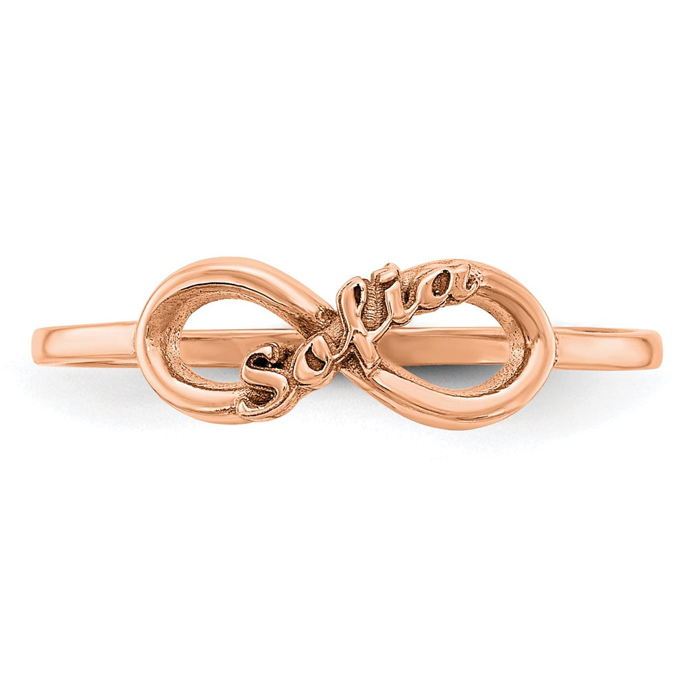 Rose Plated Sterling Silver/Rose Personalized Infinity Ring (Size 7 Only)