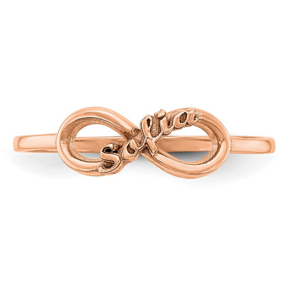 14K Rose Gold Personalized Infinity Ring (Size 7 Only)