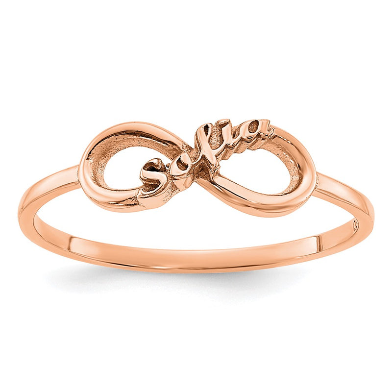 14K Rose Gold Personalized Infinity Ring (Size 7 Only)