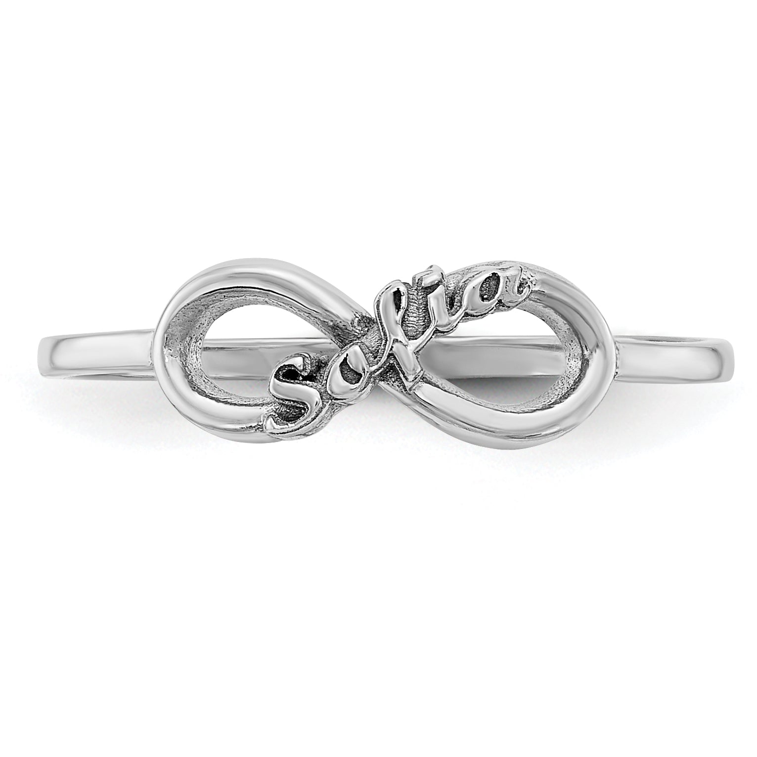 14K White Gold Personalized Infinity Ring (Size 7 Only)