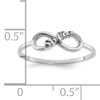 14K White Gold Personalized Infinity Ring (Size 7 Only)