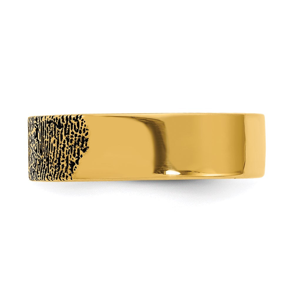 14K Yellow Gold Fingerprint Ring