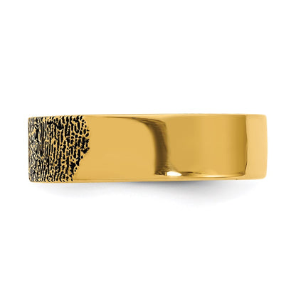 14K Yellow Gold Fingerprint Ring