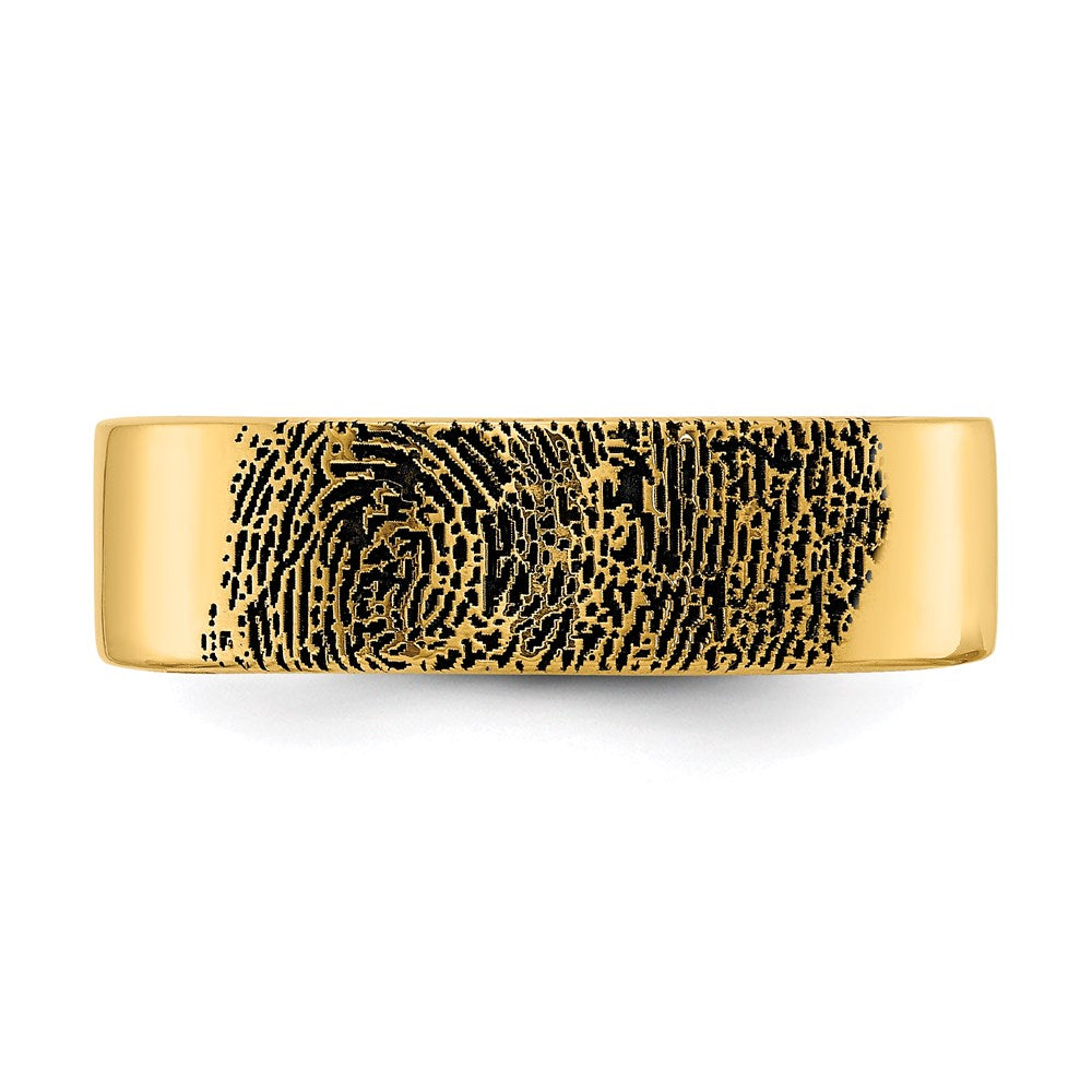14K Yellow Gold Fingerprint Ring