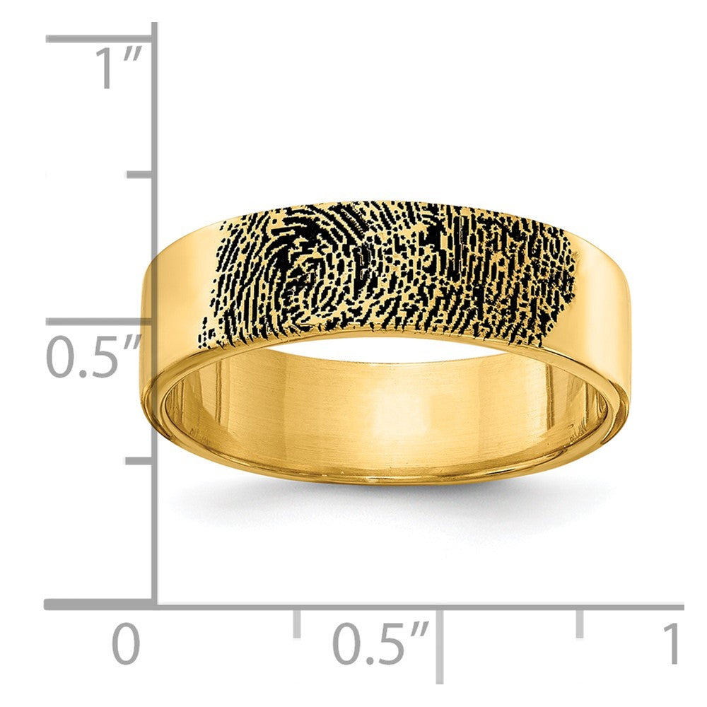 14K Yellow Gold Fingerprint Ring