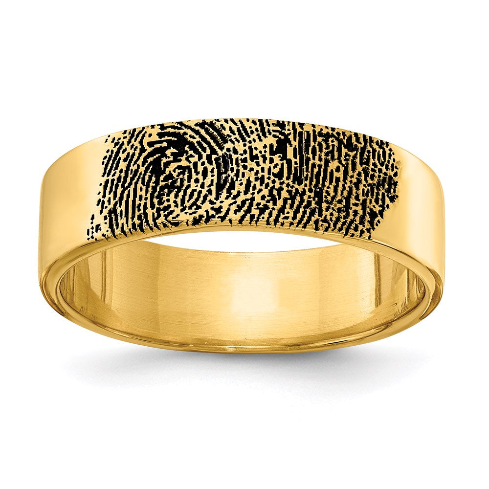 14K Yellow Gold Fingerprint Ring