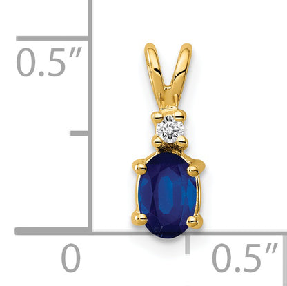 14k Yellow Gold 14k Sapphire Diamond pendant