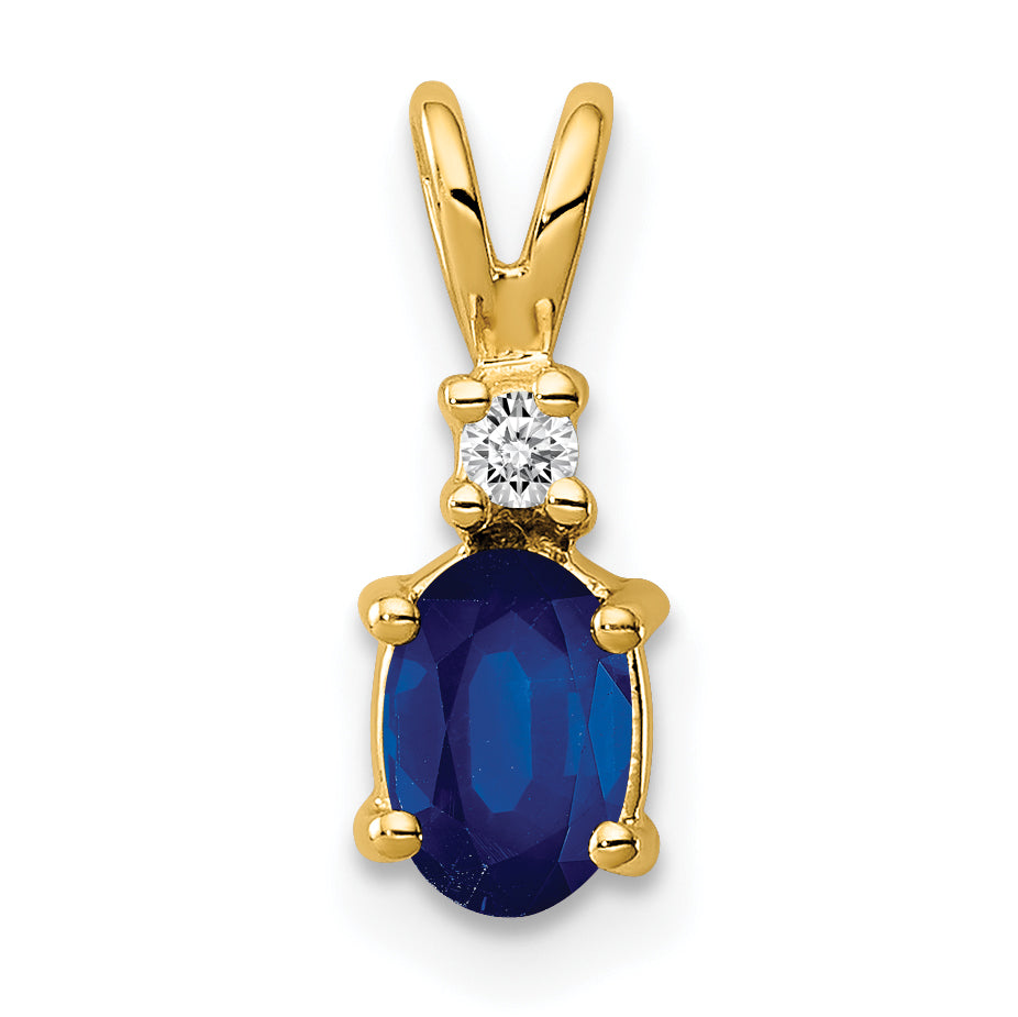 14k Yellow Gold 14k Sapphire Diamond pendant