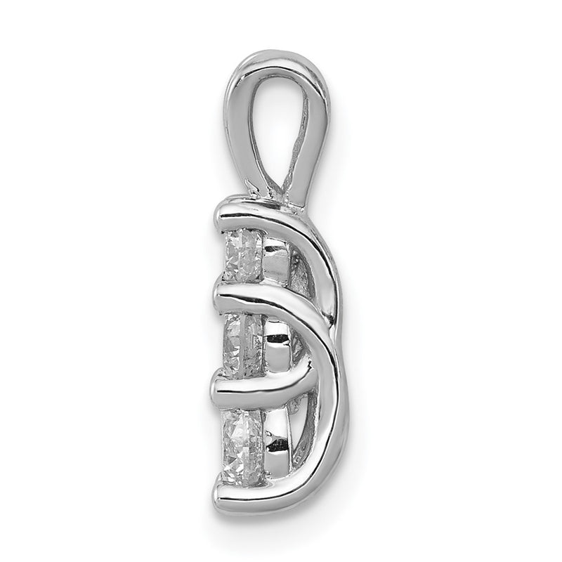 14k White Gold VS Diamond Small Three Stone Pendant