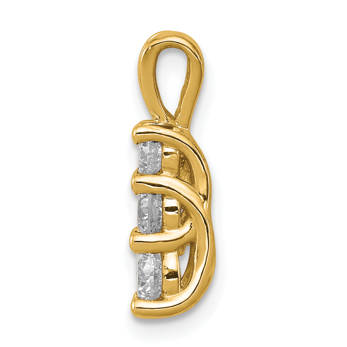 14k Yellow Gold 1/2 Ct. Lab Grown Diamond VS/SI+ G+ Three Stone Pendant