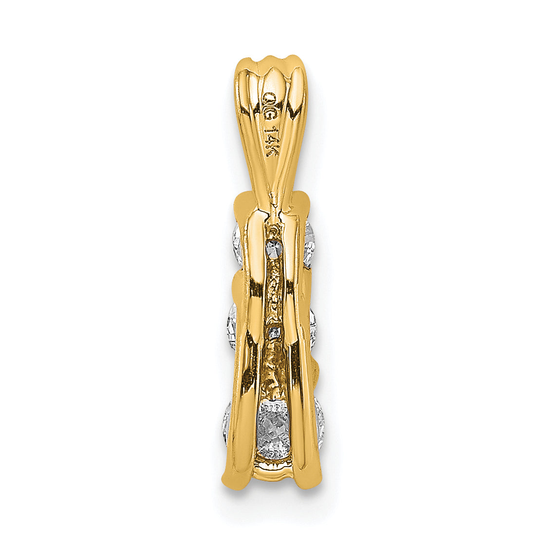 14k Yellow Gold 1/2 Ct. Lab Grown Diamond VS/SI+ G+ Three Stone Pendant