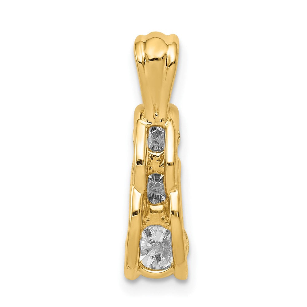 14k AAA Diamond Large Three Stone Pendant