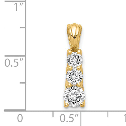 14k VS Diamond Large Three Stone Pendant