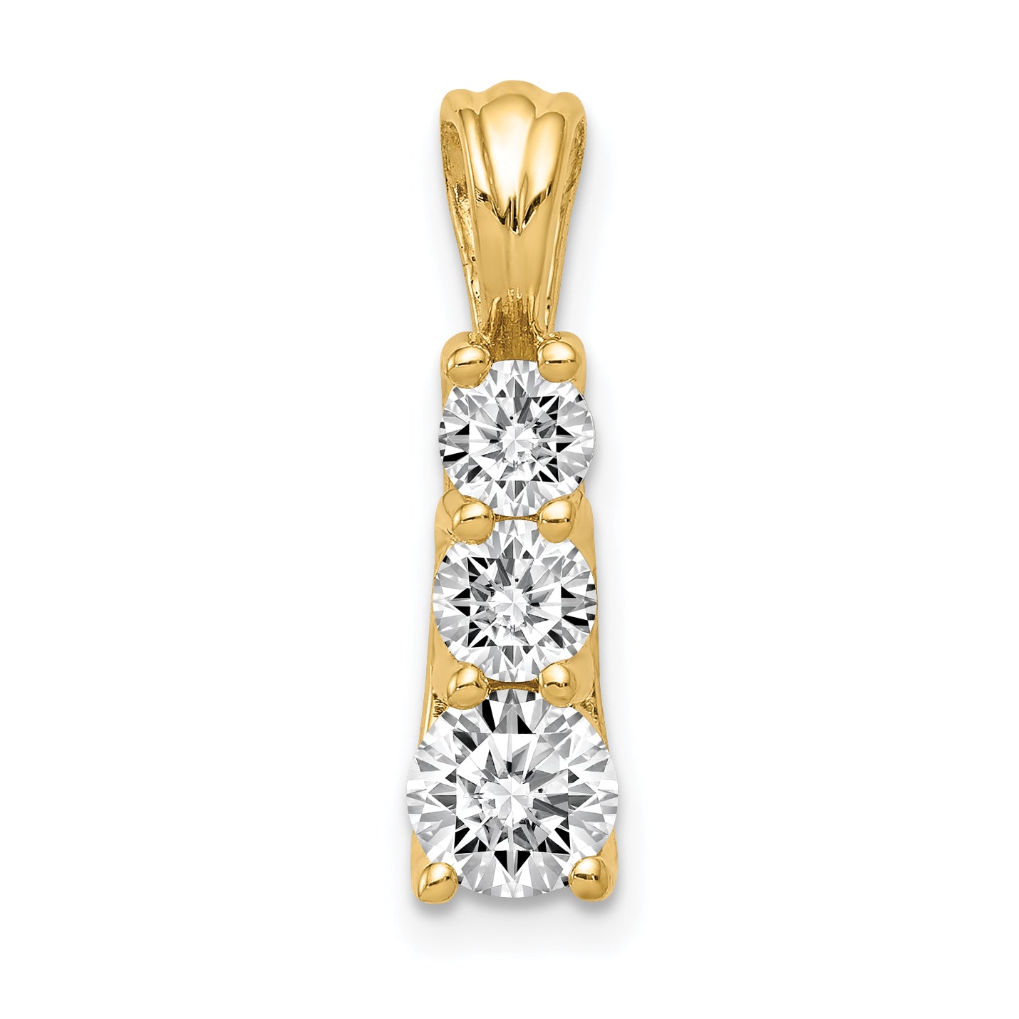 14k VS Diamond Large Three Stone Pendant