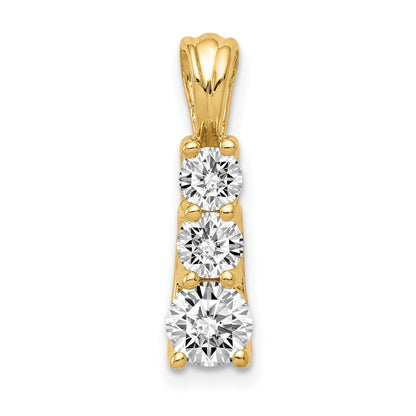 14k VS Diamond Large Three Stone Pendant