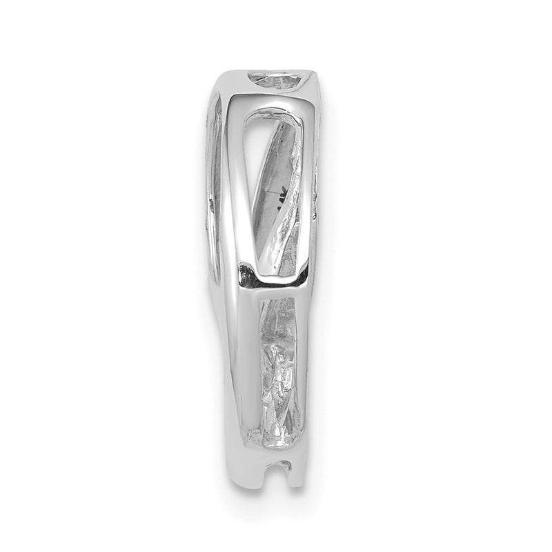 14k White Gold 3.2mm AAA Diamond Three Stone Circles Chain Slide