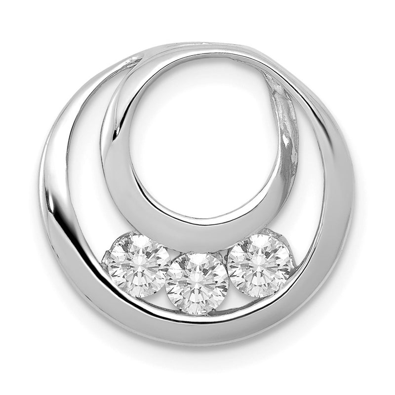 14k White Gold 3/8 Ct. Lab Grown Diamond VS/SI+ G+ Circle Chain Slide Pendant