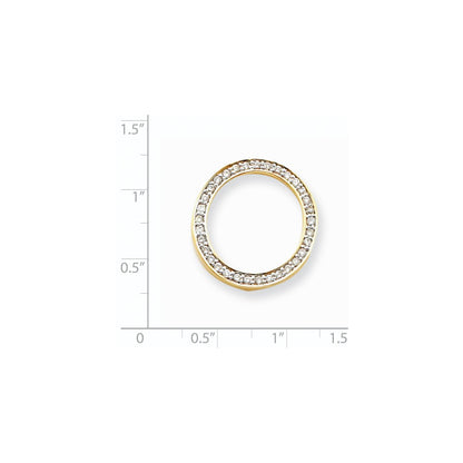 14K Yellow Gold A Real Diamond Circle Pendant