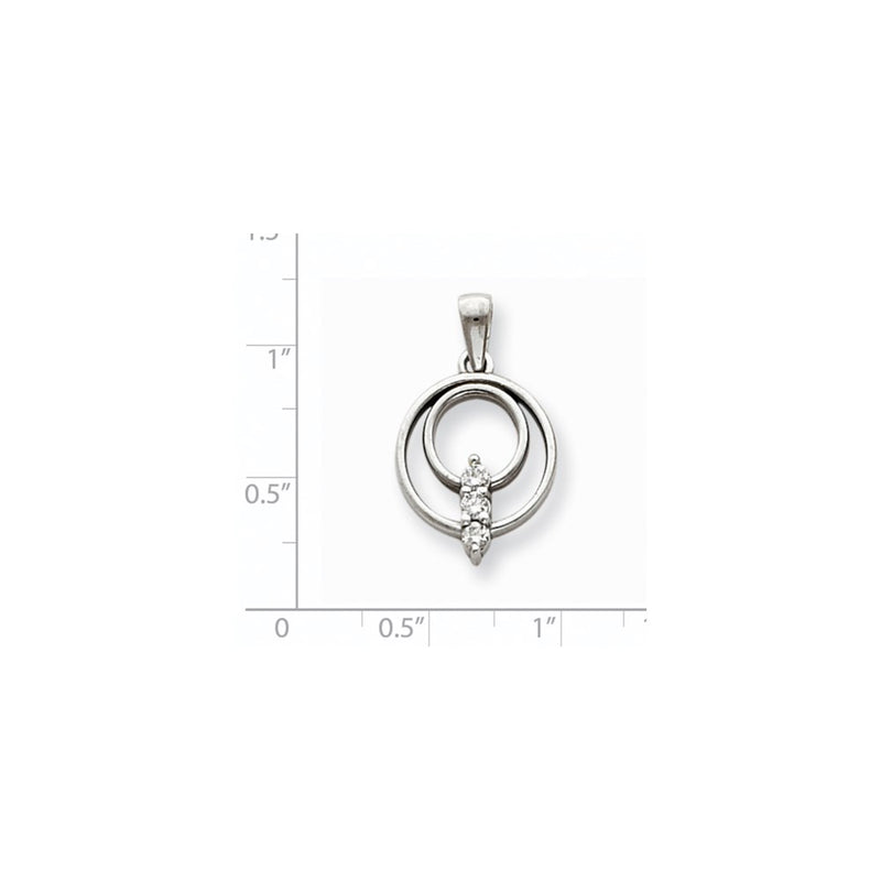 14k White Gold VS Diamond Three Stone Circle Pendant