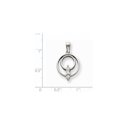 14k White Gold A Diamond pendant