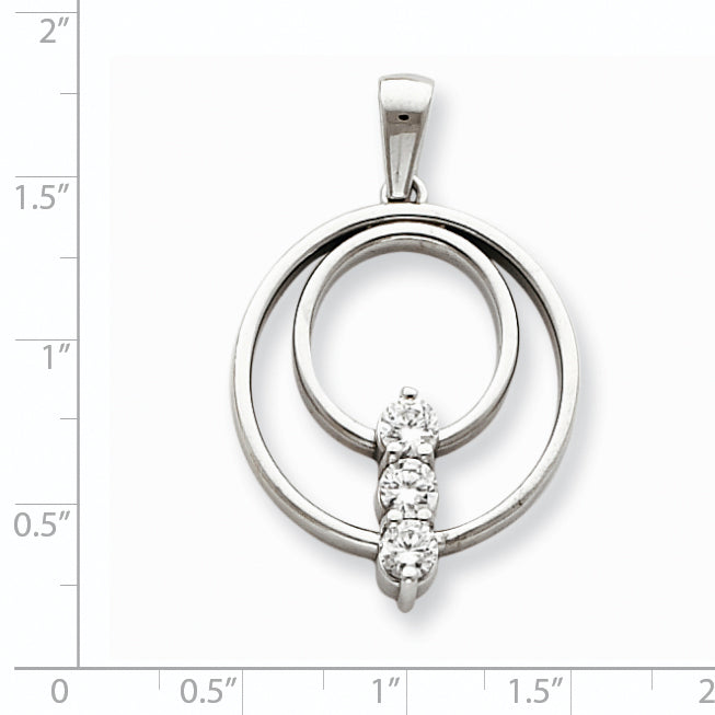 14k White Gold A Diamond pendant