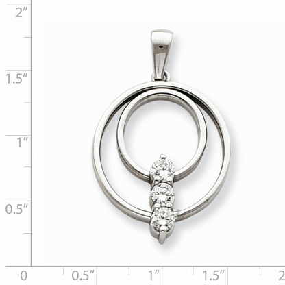 14k White Gold A Diamond pendant