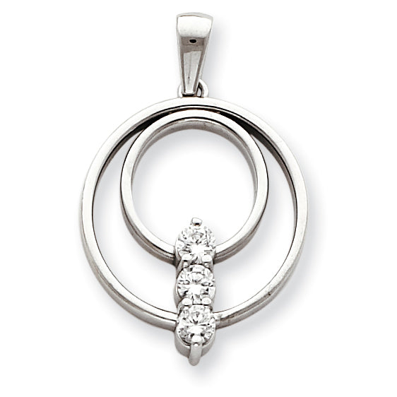14k White Gold A Diamond pendant