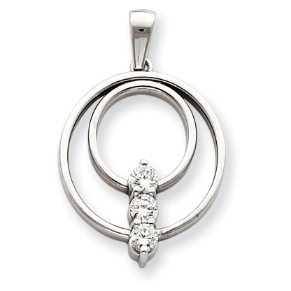 14k White Gold A Diamond pendant