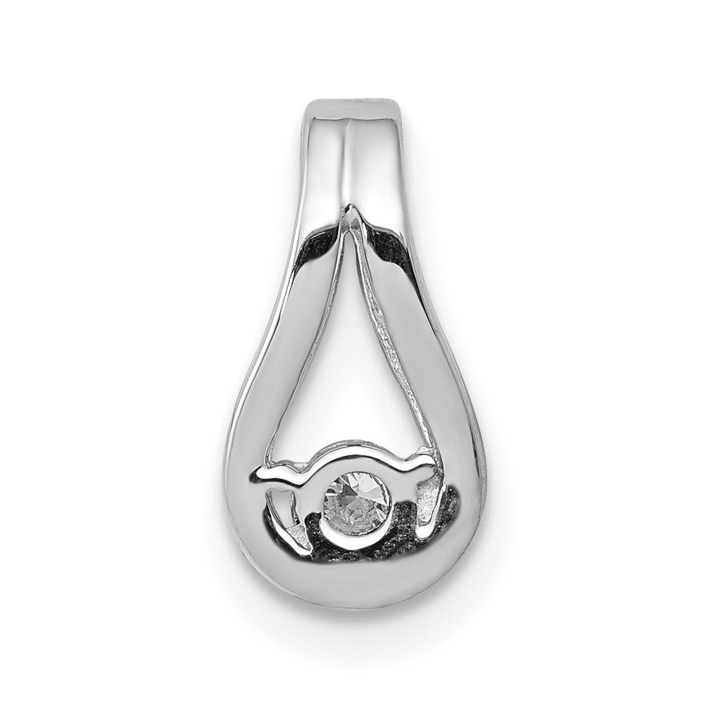 Platinum 2.8mm AA Real Diamond Teardrop Shape Slide Pendant