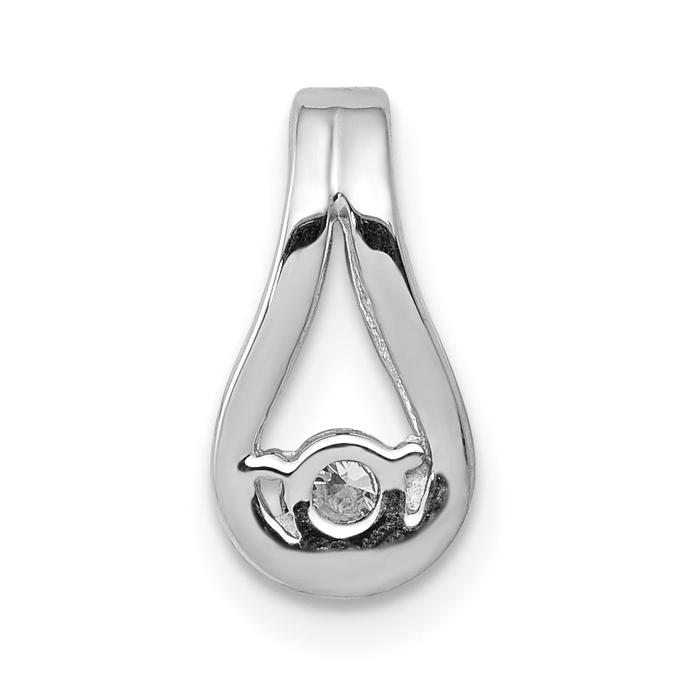 Platinum 2.8mm AA Real Diamond Teardrop Shape Slide Pendant