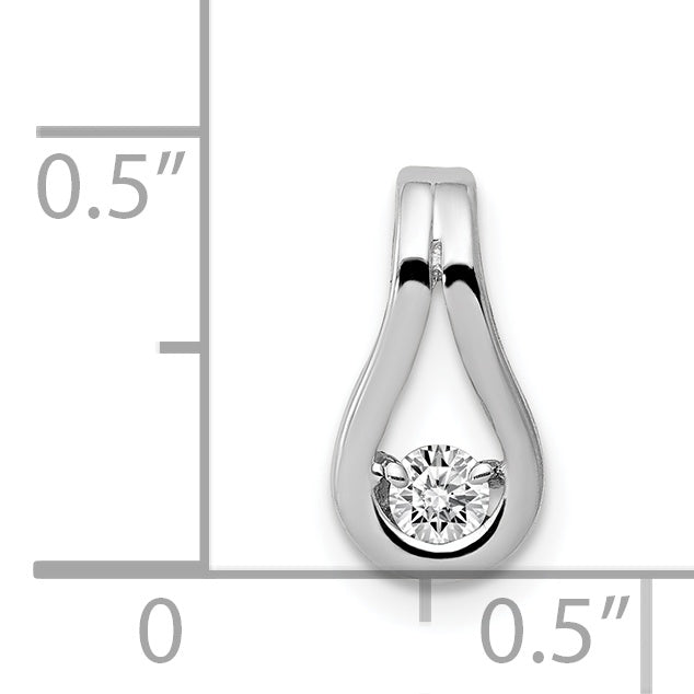 Platinum 2.8mm AA Real Diamond Teardrop Shape Slide Pendant