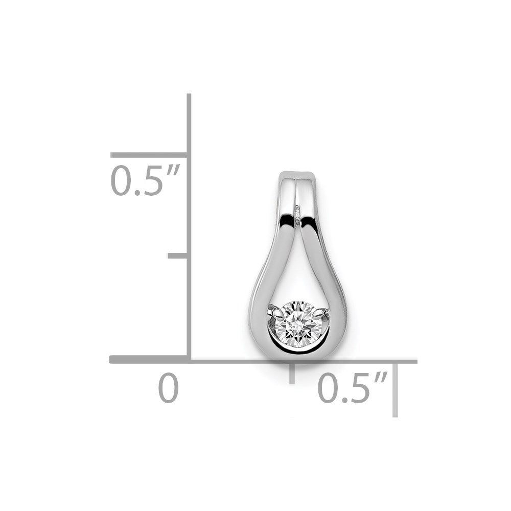 Platinum 2.8mm AA Real Diamond Teardrop Shape Slide Pendant