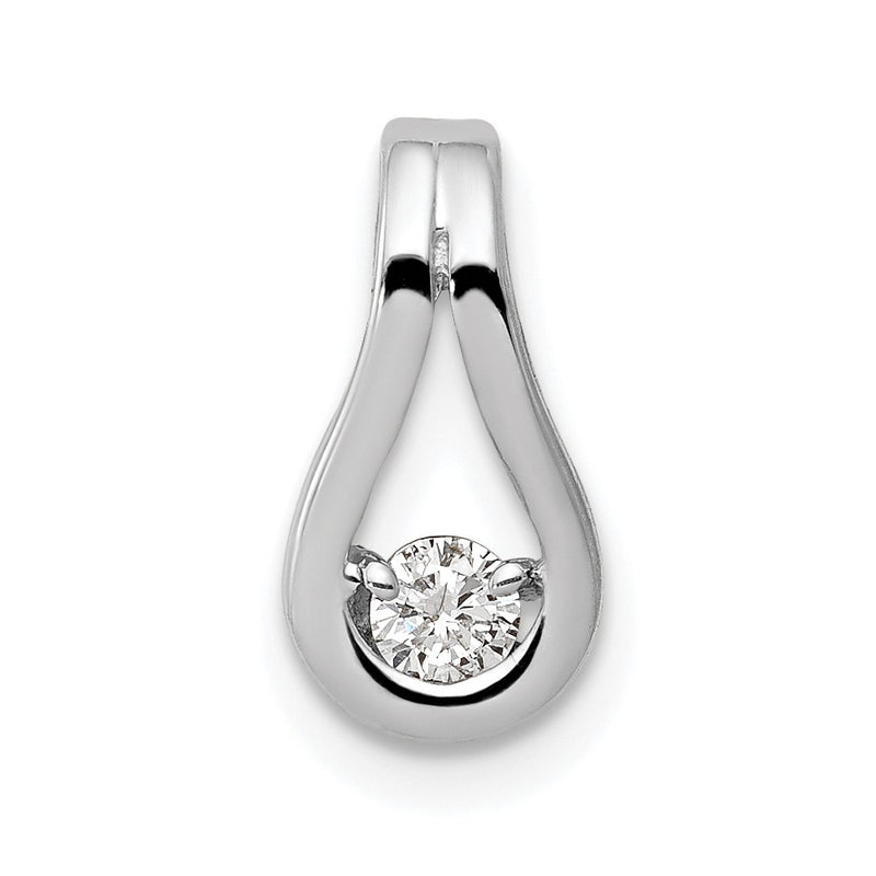 Platinum 2.8mm AA Real Diamond Teardrop Shape Slide Pendant