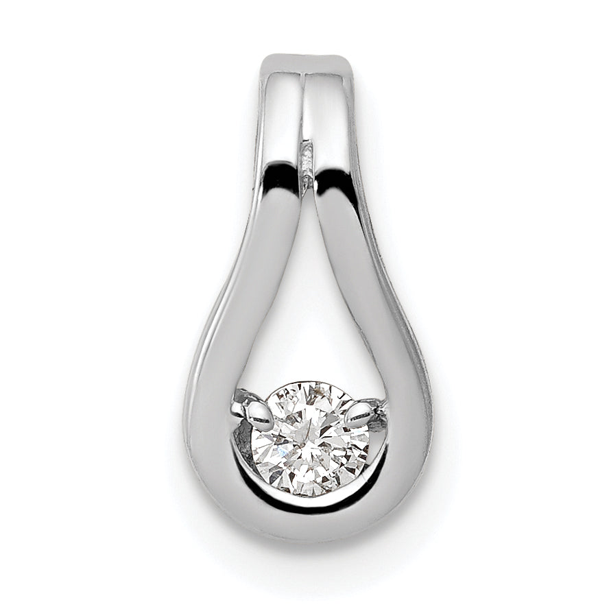 Platinum 2.8mm AA Real Diamond Teardrop Shape Slide Pendant