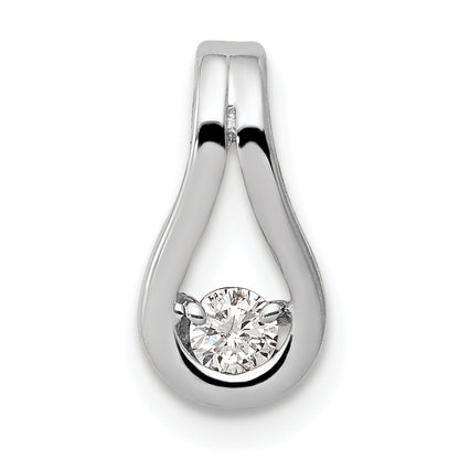 Platinum 2.8mm AA Real Diamond Teardrop Shape Slide Pendant