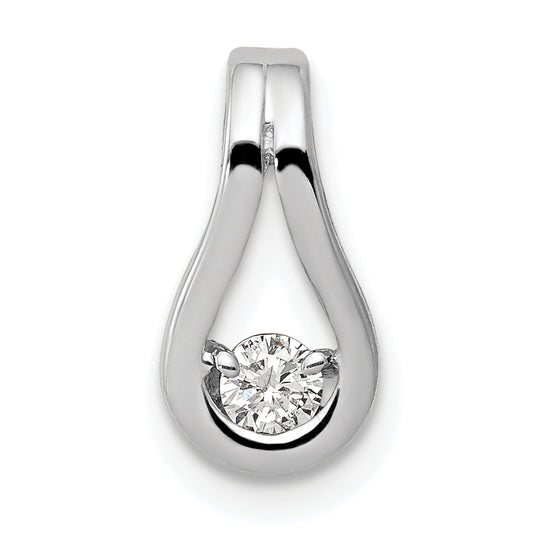 Platinum 2.8mm AA Real Diamond Teardrop Shape Slide Pendant