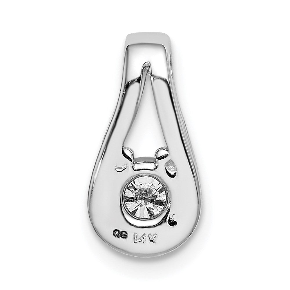 14k White Gold 4.7mm VS Diamond Teardrop Shape Slide Pendant