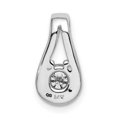 14k White Gold 4.7mm VS Diamond Teardrop Shape Slide Pendant
