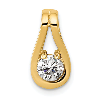 14k 4.7mm AAA Diamond Teardrop Shape Slide Pendant