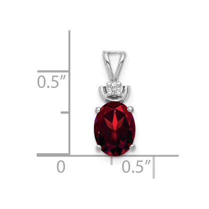 14k-white-gold-8x6mm-oval-garnet-natural-diamond-pendant-xp1658ga-a