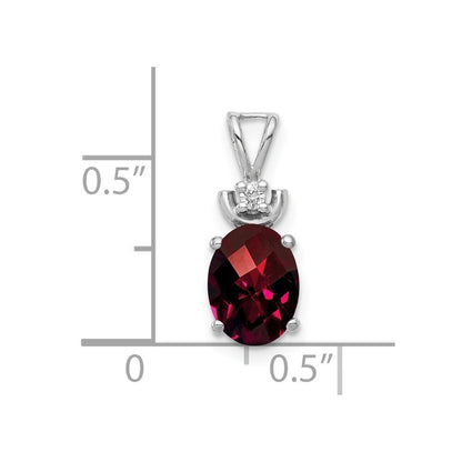 14k-white-gold-8x6mm-oval-garnet-checker-a-diamond-pendant-xp1658gc-a