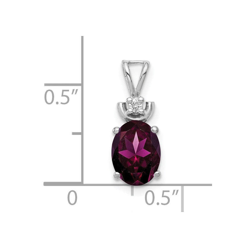 14k-white-gold-8x6mm-oval-rhodolite-garnet-aa-diamond-pendant-xp1658rg-aa