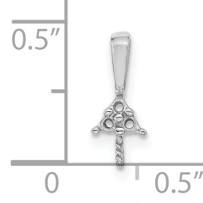 14k White Gold 14k White Gold 7mm White Round Freshwater Cultured Pearl AA Diamond Pendant