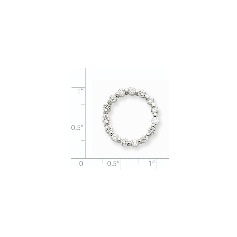 14k White Gold AAA Diamond Fancy Circle Pendant