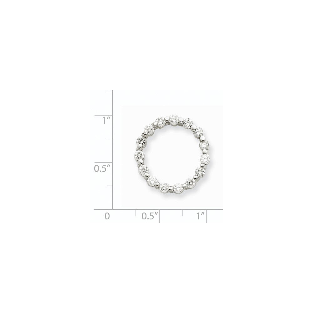 14k White Gold AA Diamond Fancy Circle Pendant