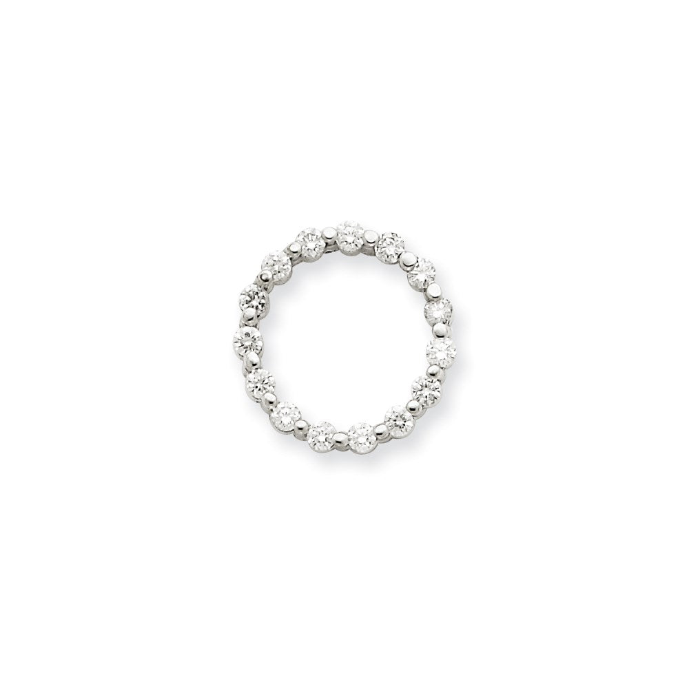 14k White Gold A Diamond Circle Pendant